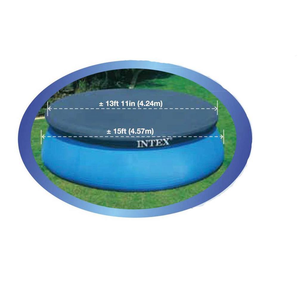 Intex Easy Set 15 ft. Round Vinyl Swimming Above Ground Pool Debris Leaf Cover Tarp (2-Pack) 2 x 28023E