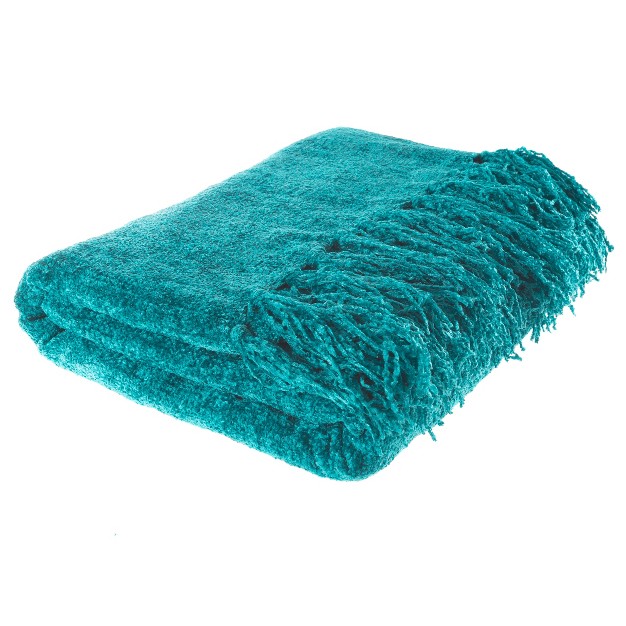 Hastings Home Oversized Chenille Throw Blanket Lagoon Teal