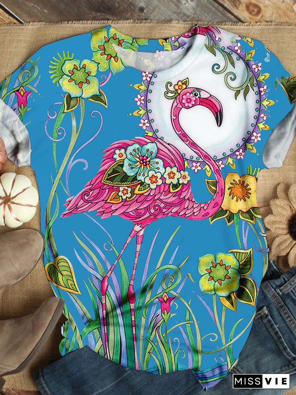 Flamingo Crew Neck T-shirt