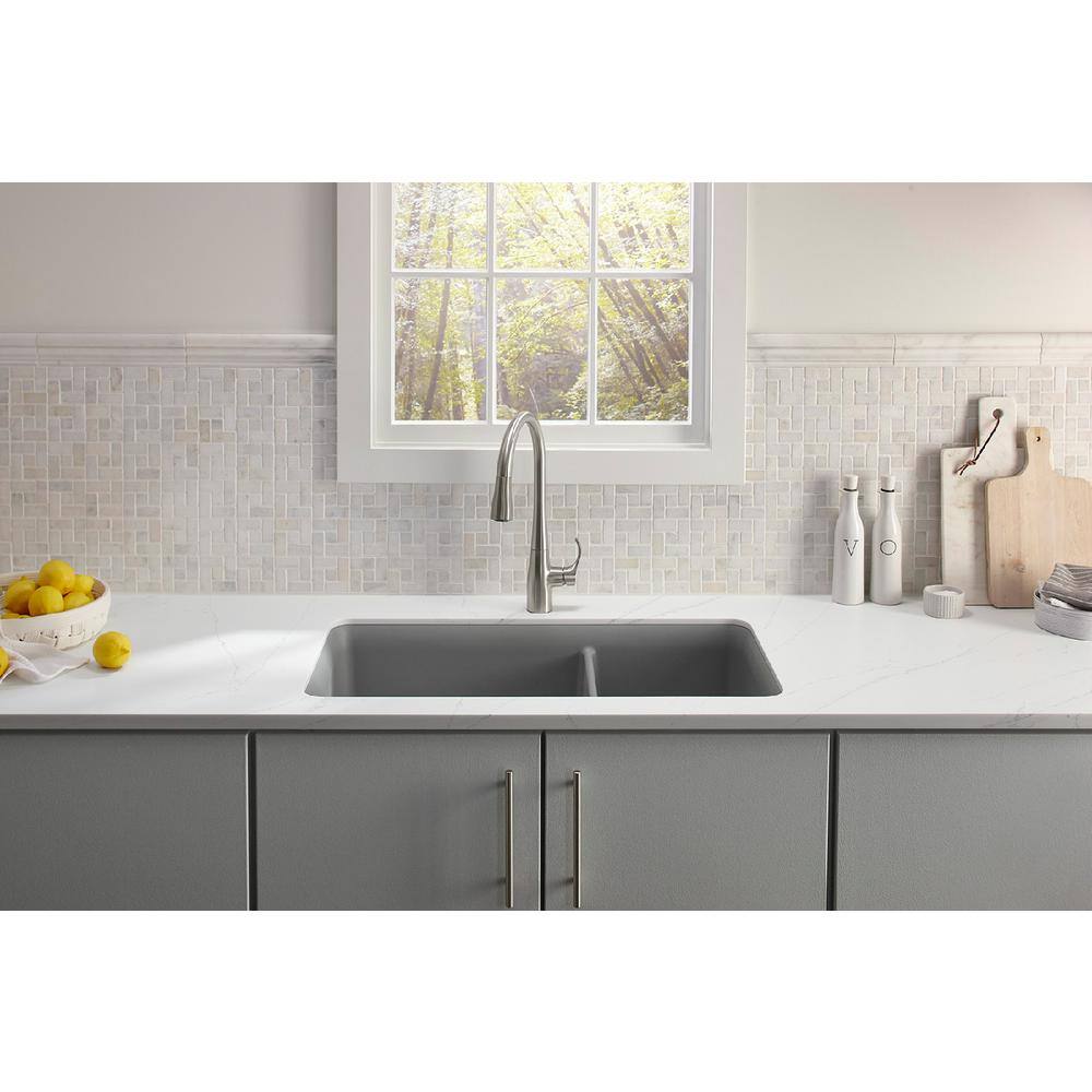 KOHLER Simplice Single-Handle Pull-Down Sprayer Kitchen Faucet with DockNetik and Sweep Spray in Vibrant Stainless K-596-VS