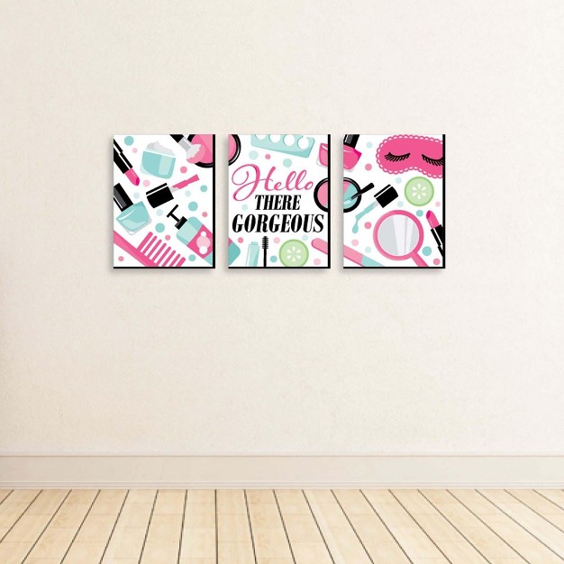 Big Dot Of Happiness Spa Day Girls Makeup Wall Art And Kids Room Decor 7 5 X 10 Inches Set Of 3 Prints