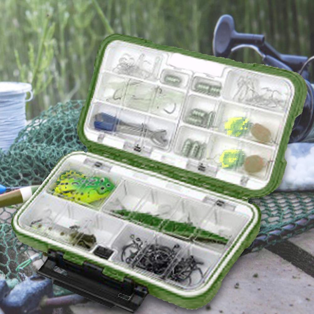 Abs Waterproof Fishing Tackle Box Bait Lure Hooks Storage Case Organizer Container Accessoryc Green