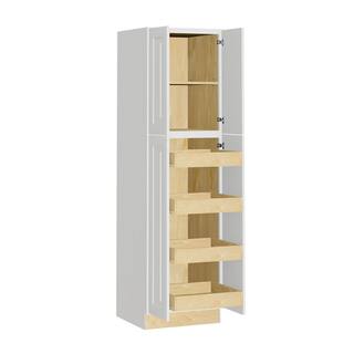 Home Decorators Collection Grayson Pacific White Plywood Shaker Stock Assembled Utility Kitchen Cabinet Pantry 4-ROT 24 in. x 84 in. x 24 in. U242484-4T-GPW