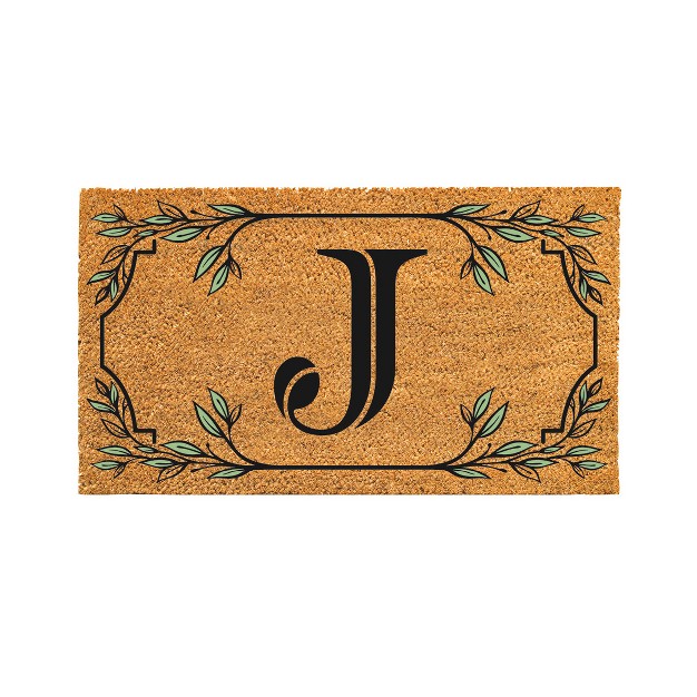 X 16 quot Monogram Coir Mat Letter quot j quot