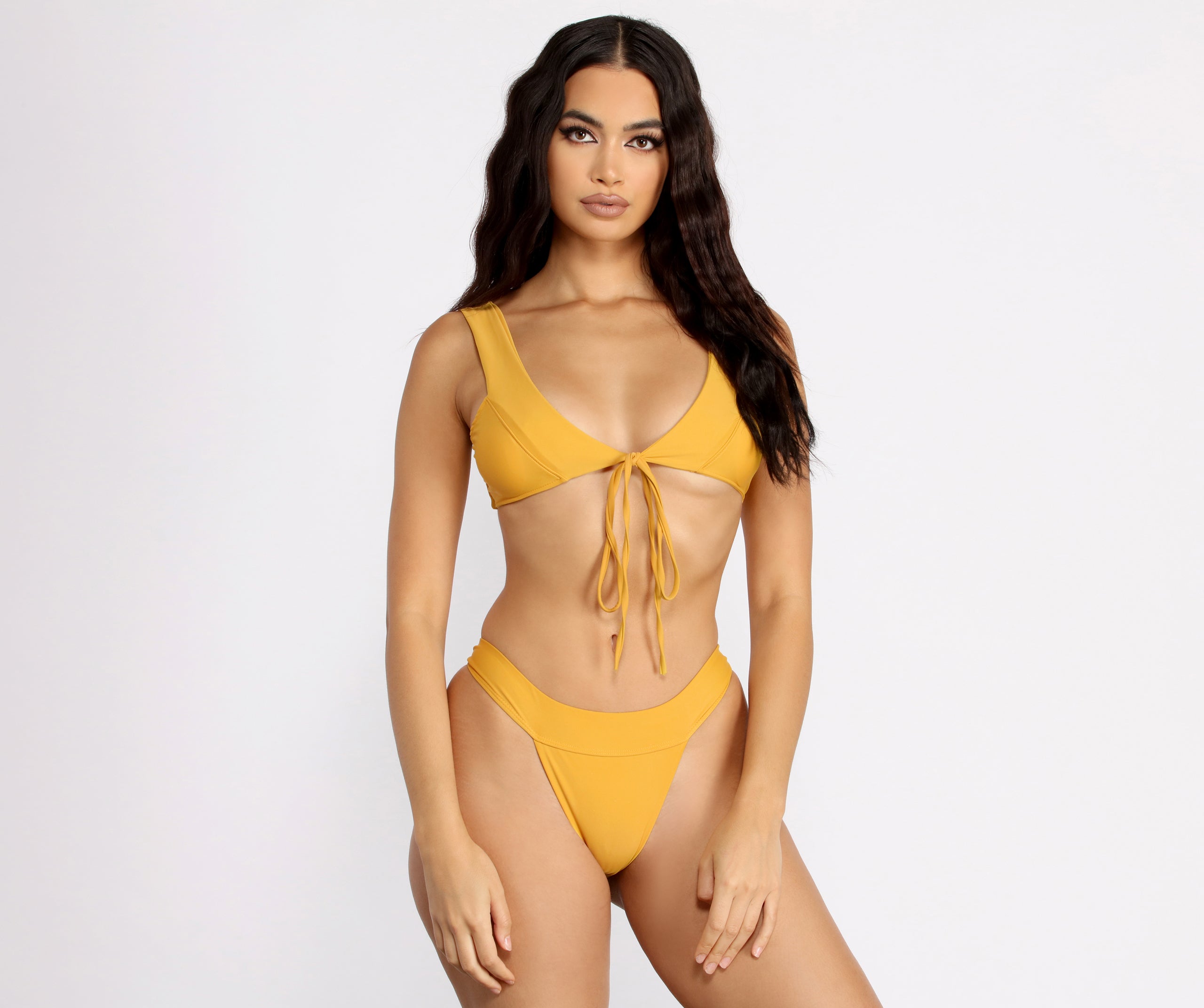 Endless Vacation Tie Front Swim Top