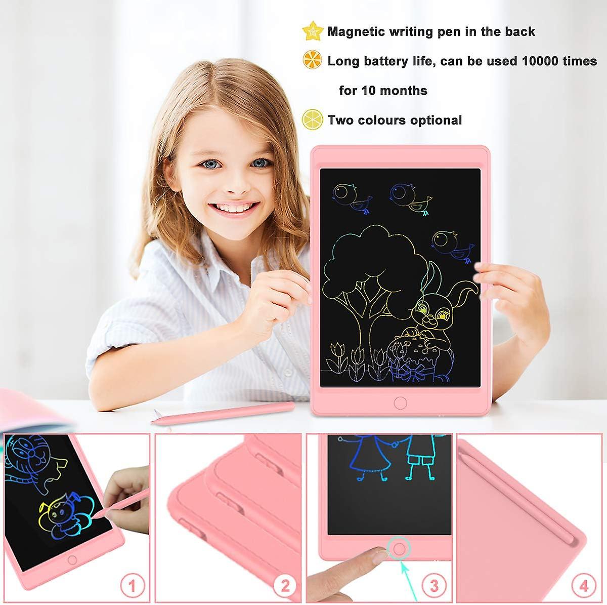 Colourful Writing Tablet Magnetic Drawing Board For Toddlers 10.5 Inch Teaching Pad Doodle Scribbler Board，reusable Erasable Board For 3 4 5 6 Years K