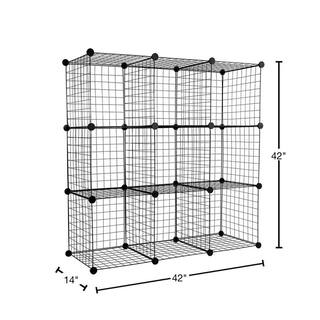 MOUNT-IT! 10-Gal. Wire Storage Cubes 9-Cube Metal Grid Organizer WI-4011