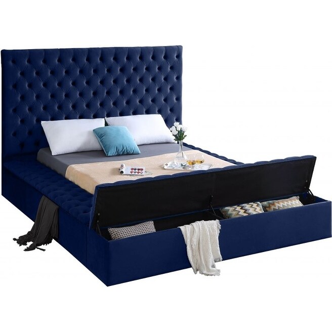 Lea Tufted Velvet Platform Bedframe with Storage