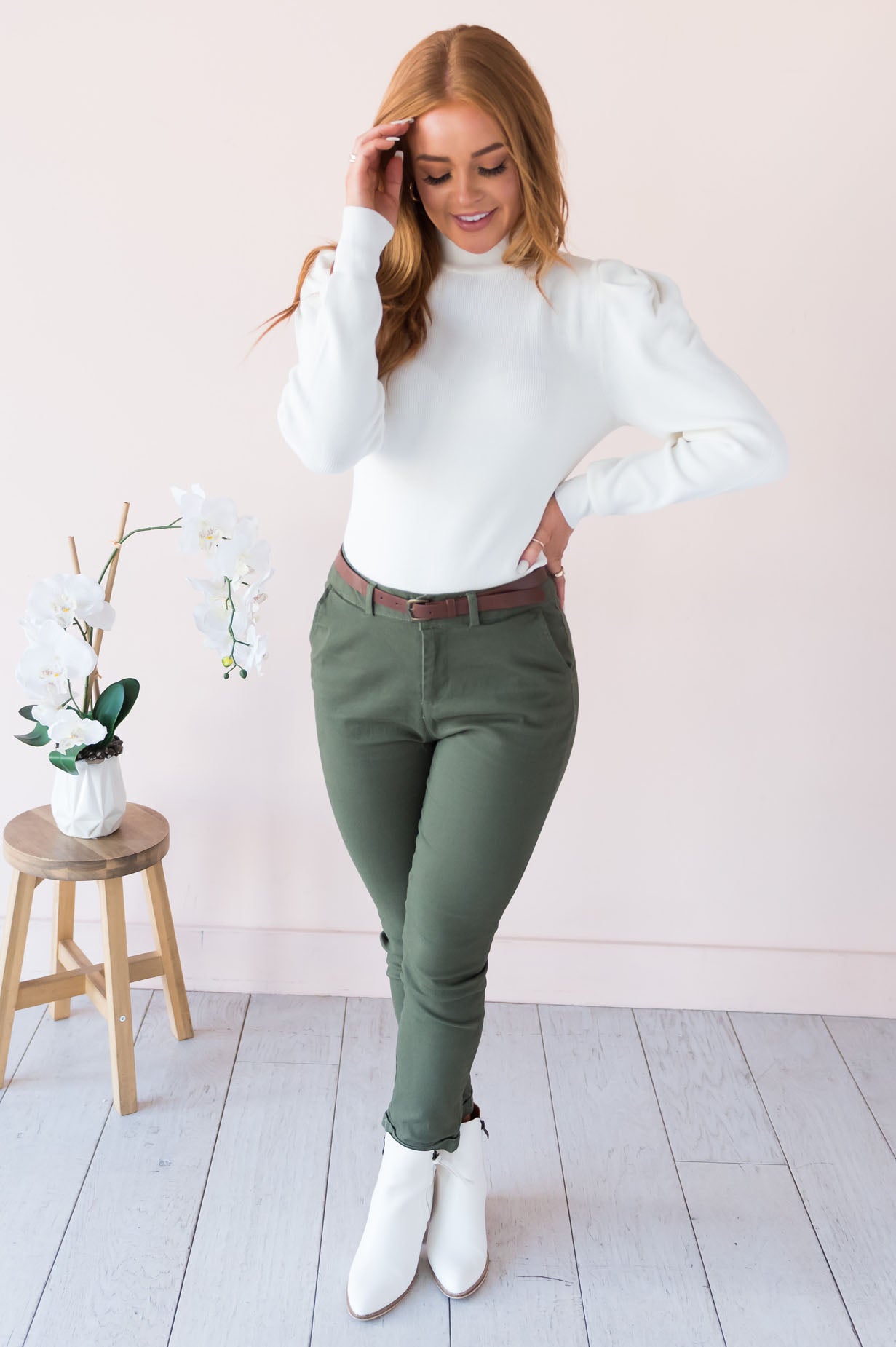 Optimistic Thoughts Modest Twill Pants