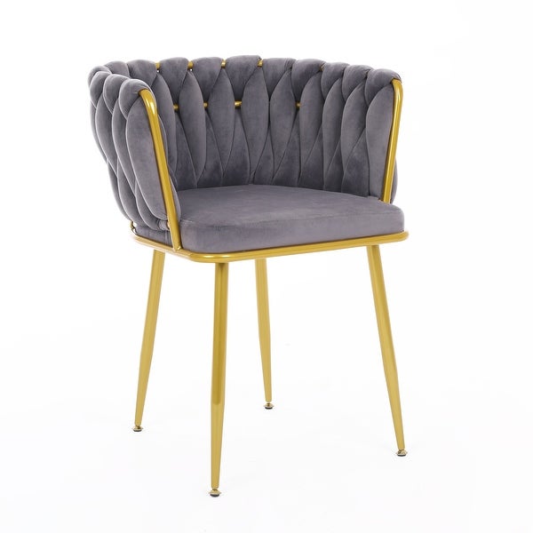 JASIWAY Velvet Accent Chair with Back Arm and Gold Metal Legs