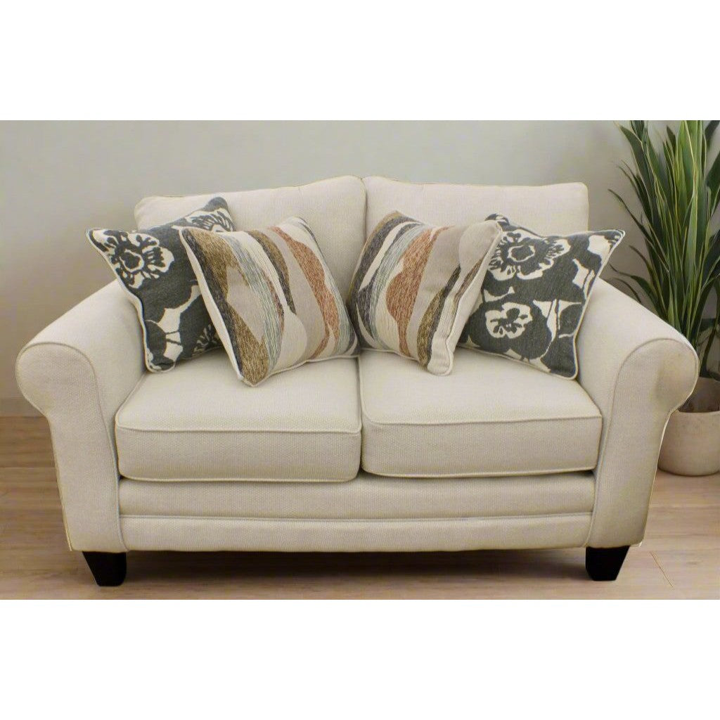 Rolled Arm Salt 65 Love Seat with Performance Fabric