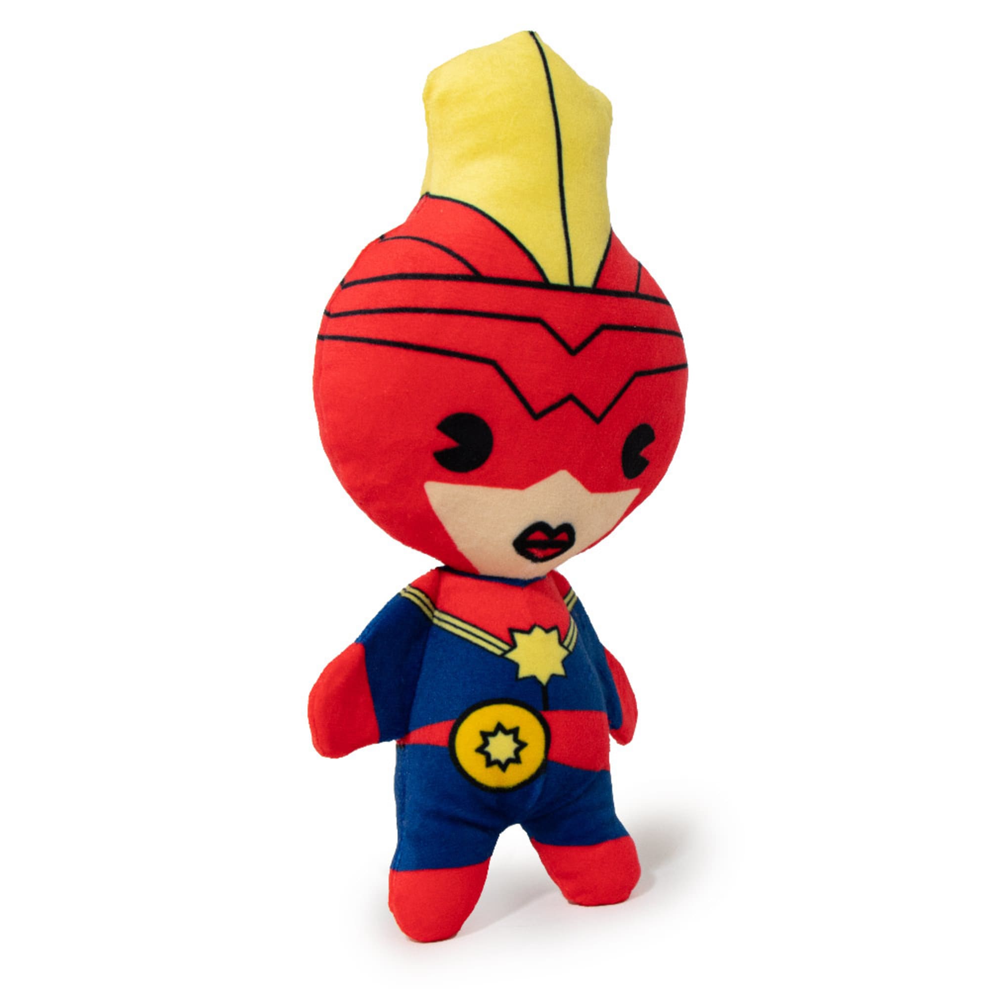 Buckle-Down Marvel Kawaii Captain Marvel Standing Pose Plush Squeaker Dog Toy， Medium