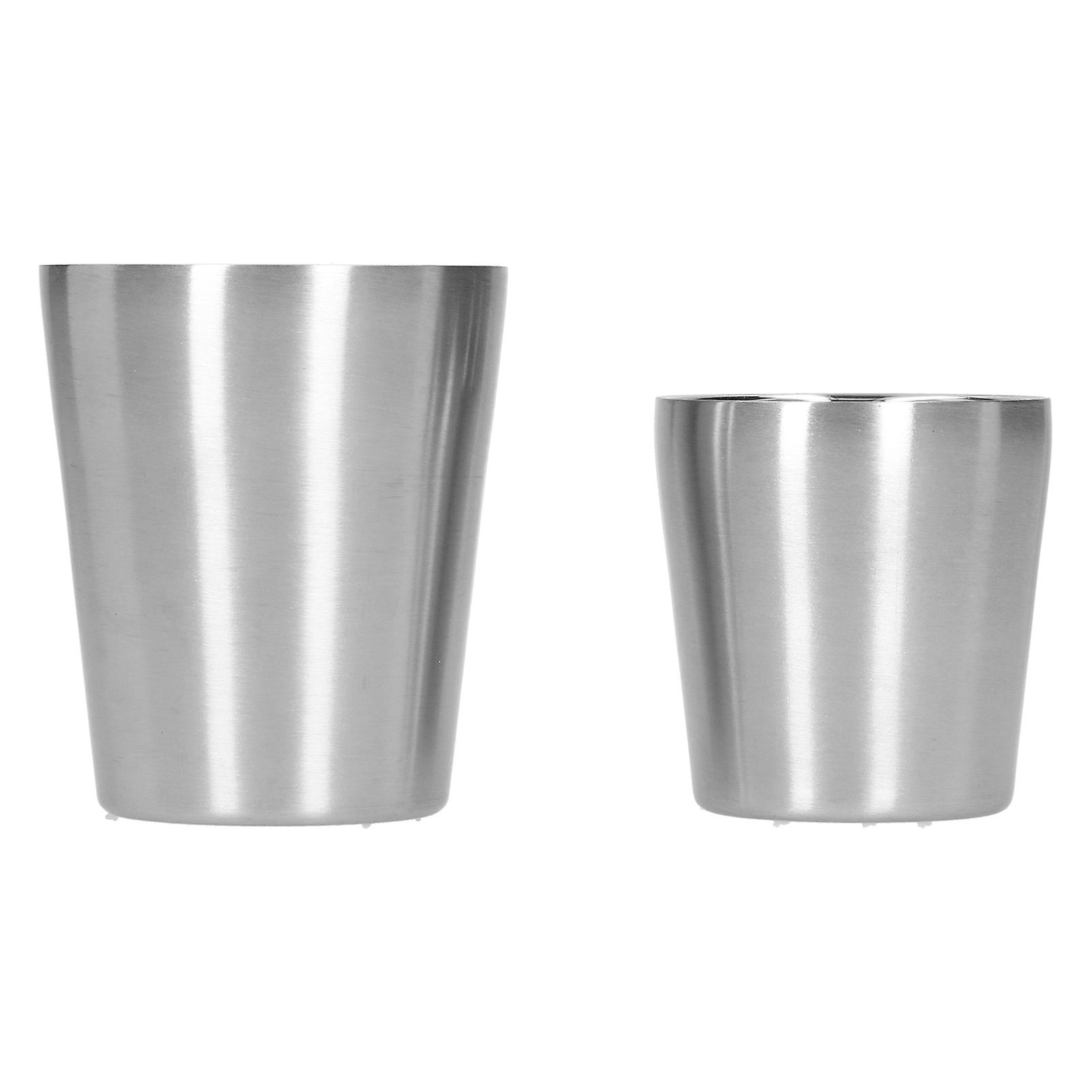 2pcs 304 Stainless Steel Mugs Double Wall Beer Wine Cups Coffee Mug (180ml 300ml)