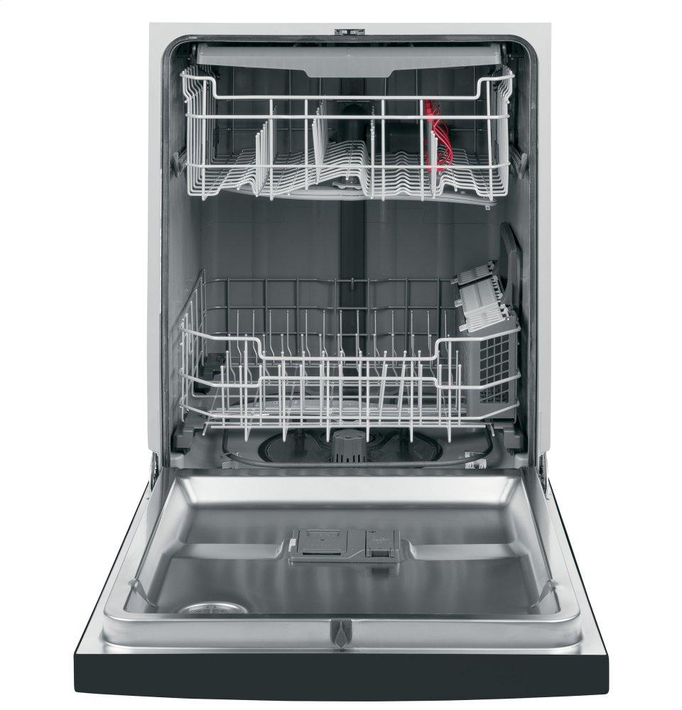 Ge Appliances GDF640HGMBB Ge® Front Control With Stainless Interior Door Dishwasher With Sanitize Cycle & Dry Boost