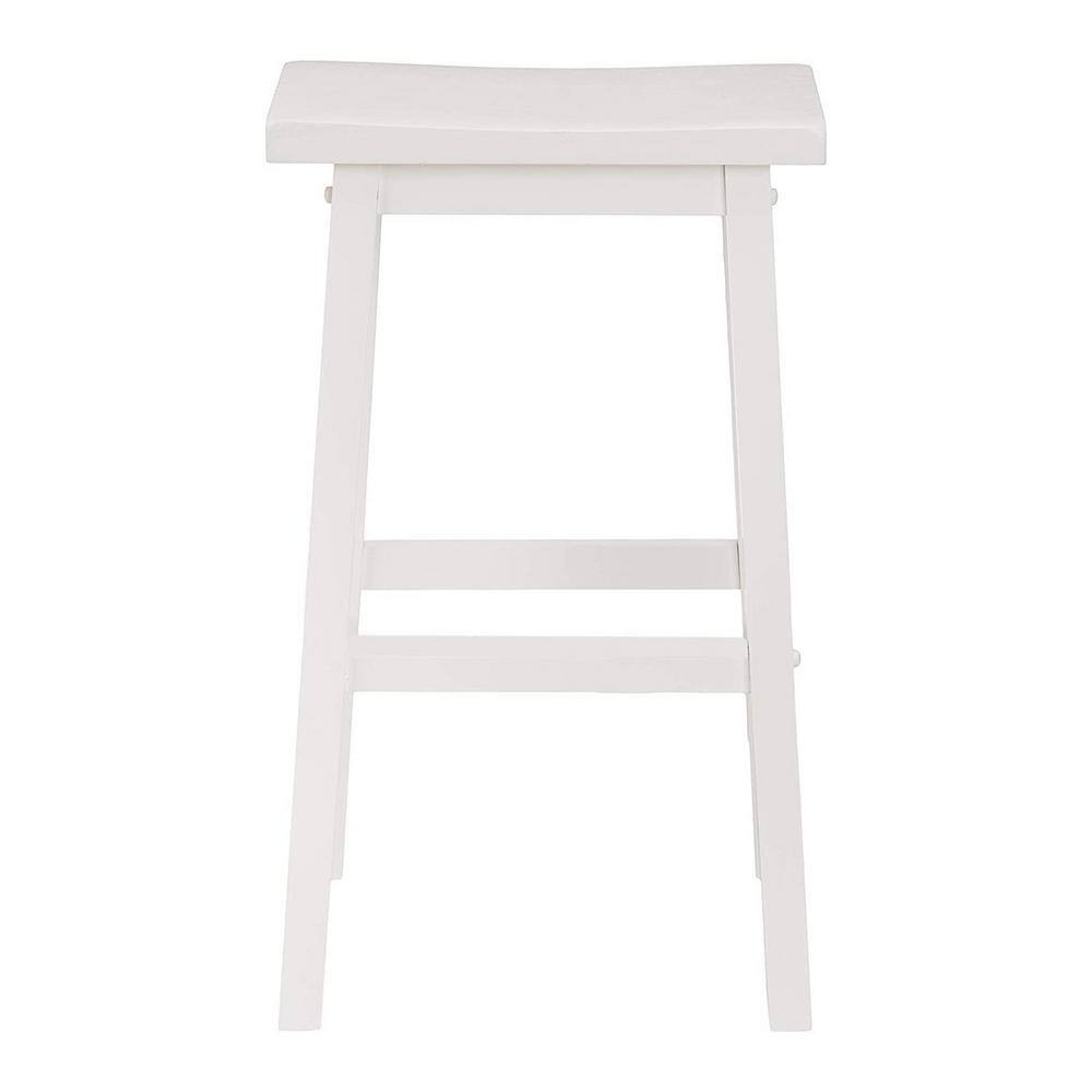 PJ wood 16.33 in. x 12.63 in. x 29.00 in. White Wood Kitchen, Table, and Bar Counter Stool CH01-0204-005-2P-A04