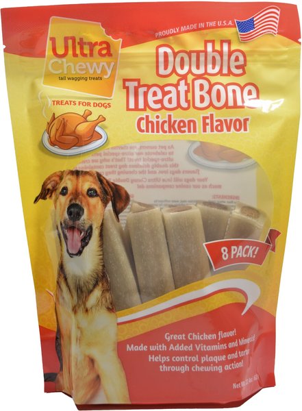 Ultra Chewy Double Treat Bones Chicken Flavor Dog Treat