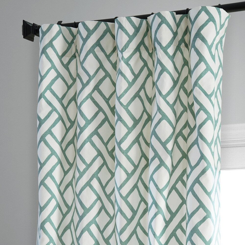 Exclusive Fabrics Garden Path Printed Cotton Curtain (1 Panel)