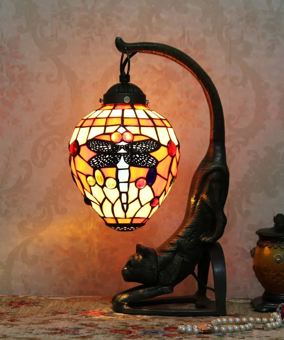 Tiffany Style Cat Lamp - Style A