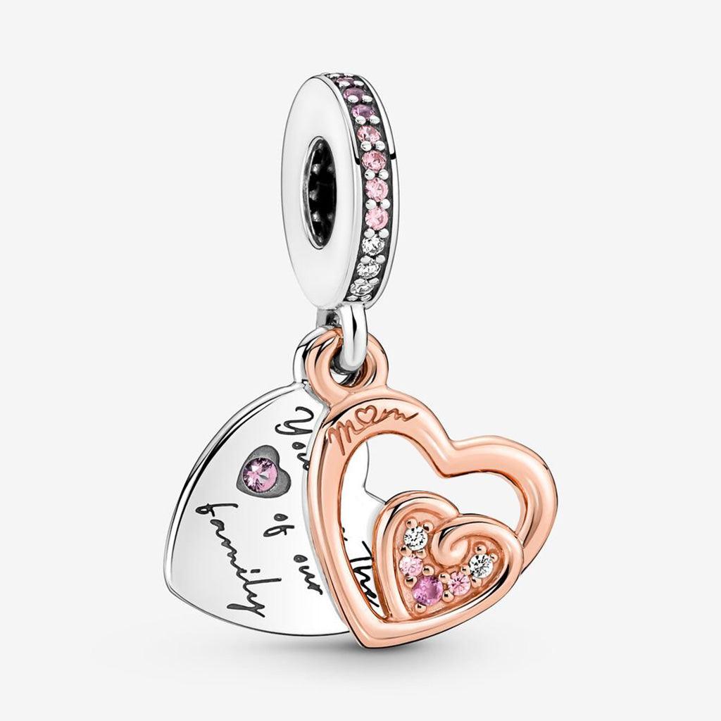 PANDORA  Entwined Infinite Hearts Double Dangle Charm