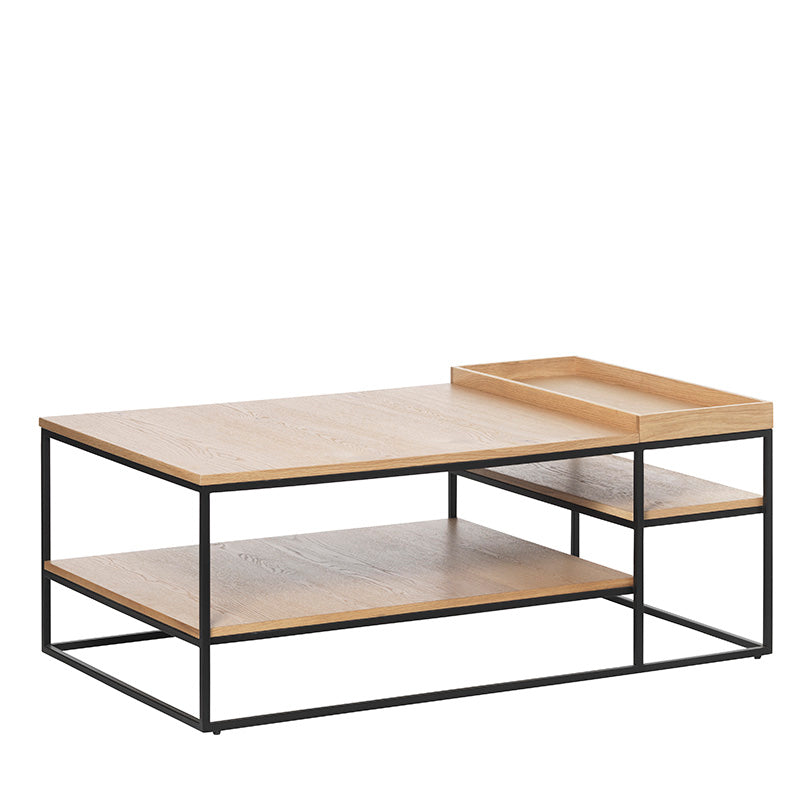 RIVOLI Coffee Table 120cm - Natural Oak & Black