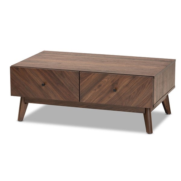 Hartman Mid-Century Modern Walnut Brown Finished Wood Coffee Table