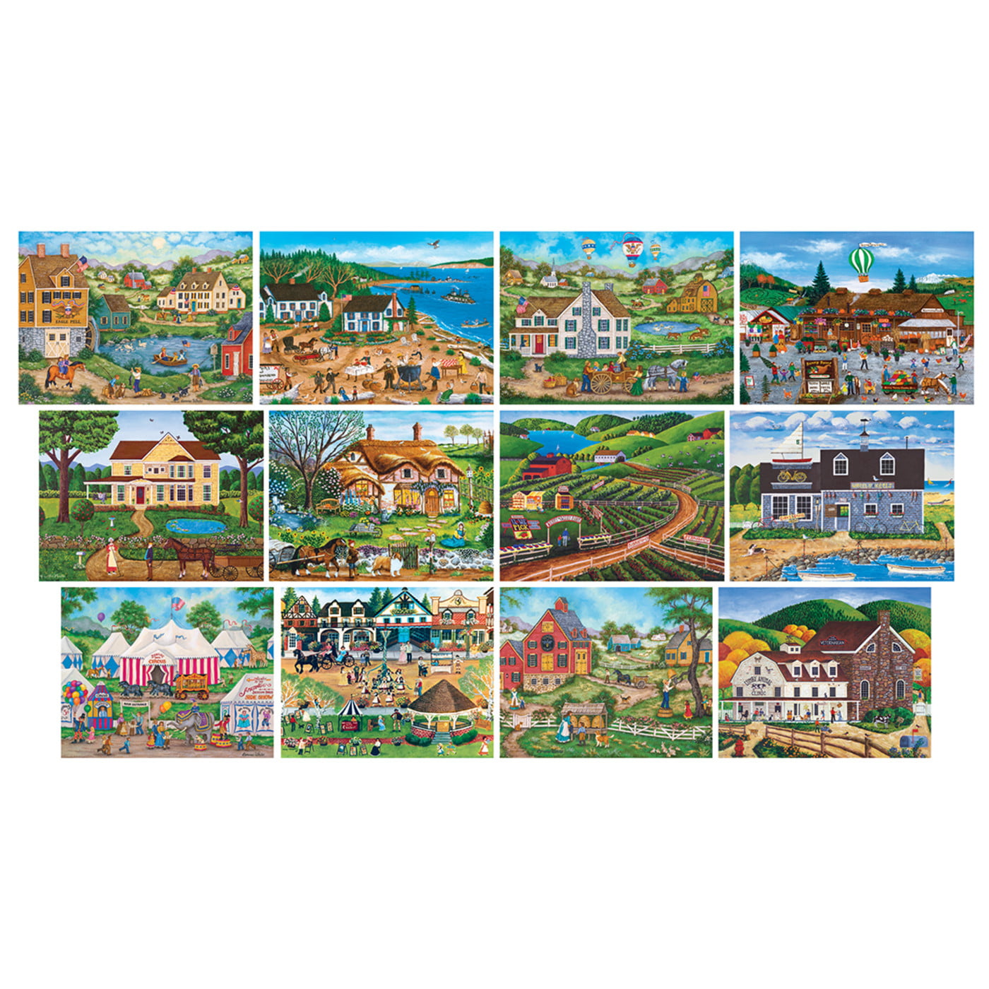 MasterPieces 12 Pack Jigsaw Puzzles - Folk Art 12-Pack Bundle