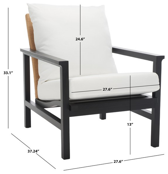 Safavieh Couture Emmalee Cord Back Accent Chair Black / Natural   Armchairs And Accent Chairs   by Safavieh  Houzz