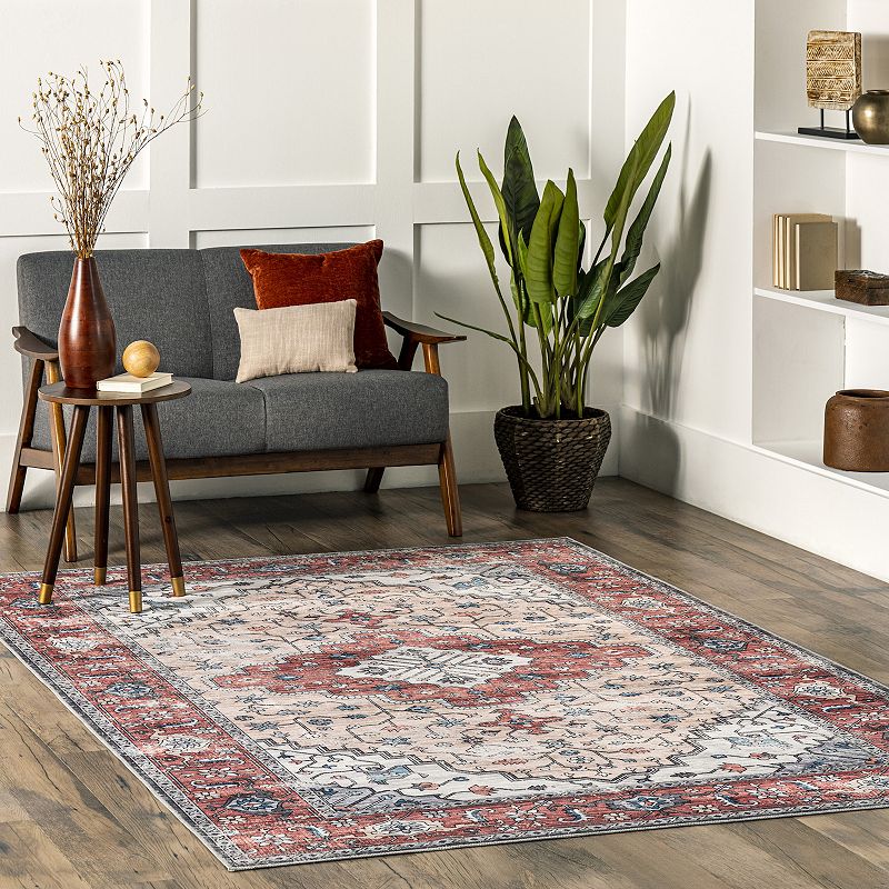 nuLoom Melanie Transitional Medallion Machine Washable Area Rug