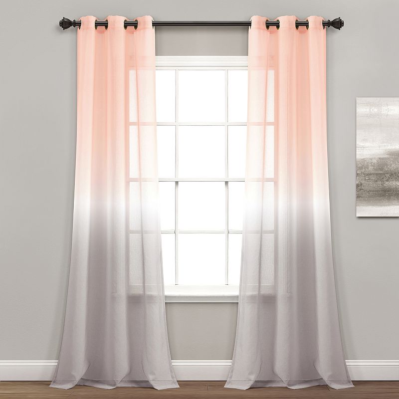 Lush Decor Umbre Fiesta Sheer Window Curtain Set