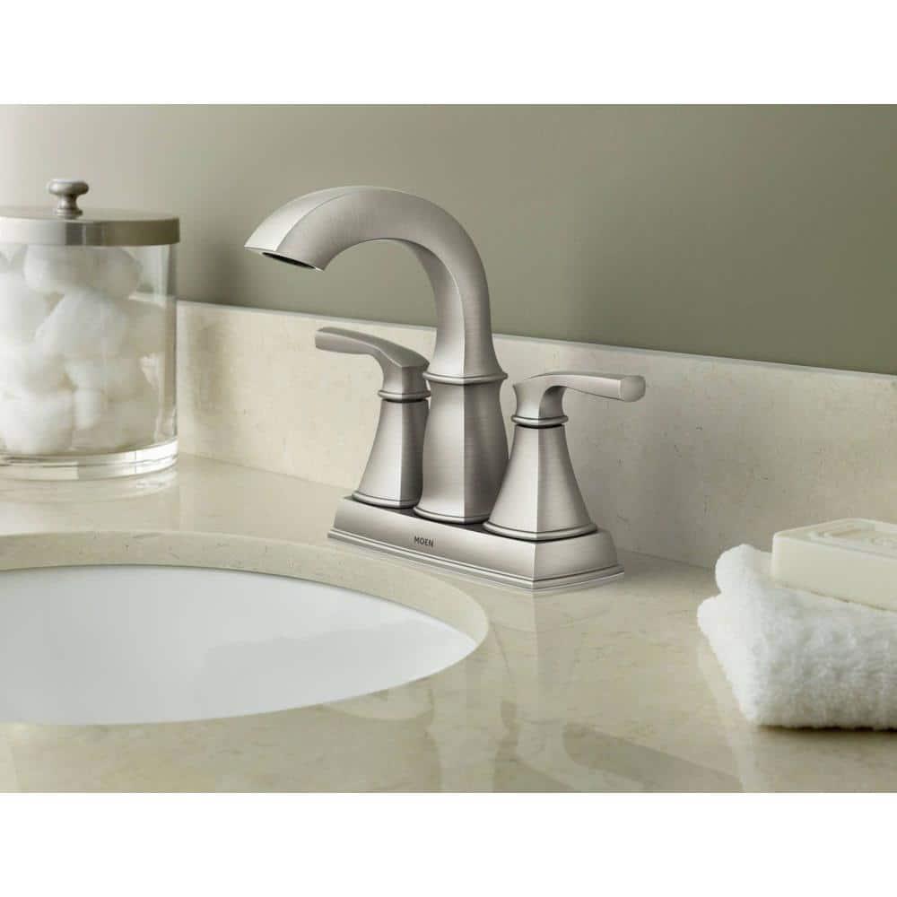 MOEN Hensley 4 in Centerset 2Handle Bathroom Faucet in Spot Resist Brushed Nickel