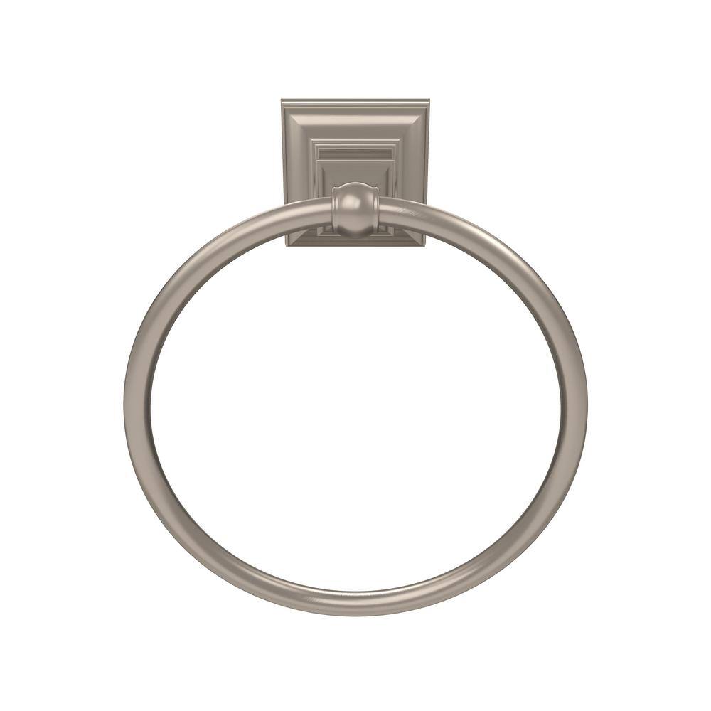 Amerock Markham 6-78 in. (175 mm) Length Towel Ring in Brushed Nickel BH26511G10