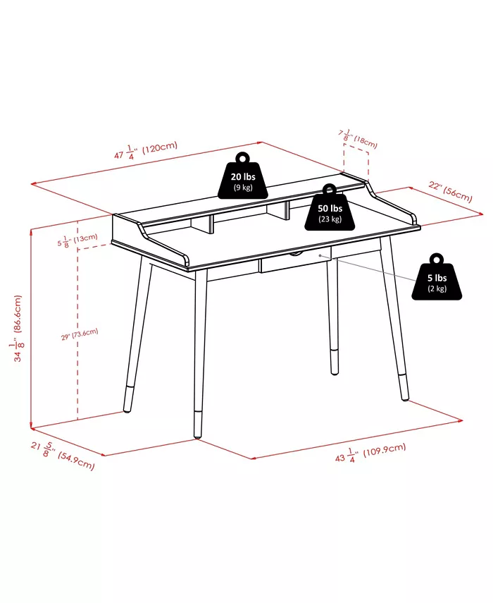 Winsome Sonja 34.09 Wood Writing Desk