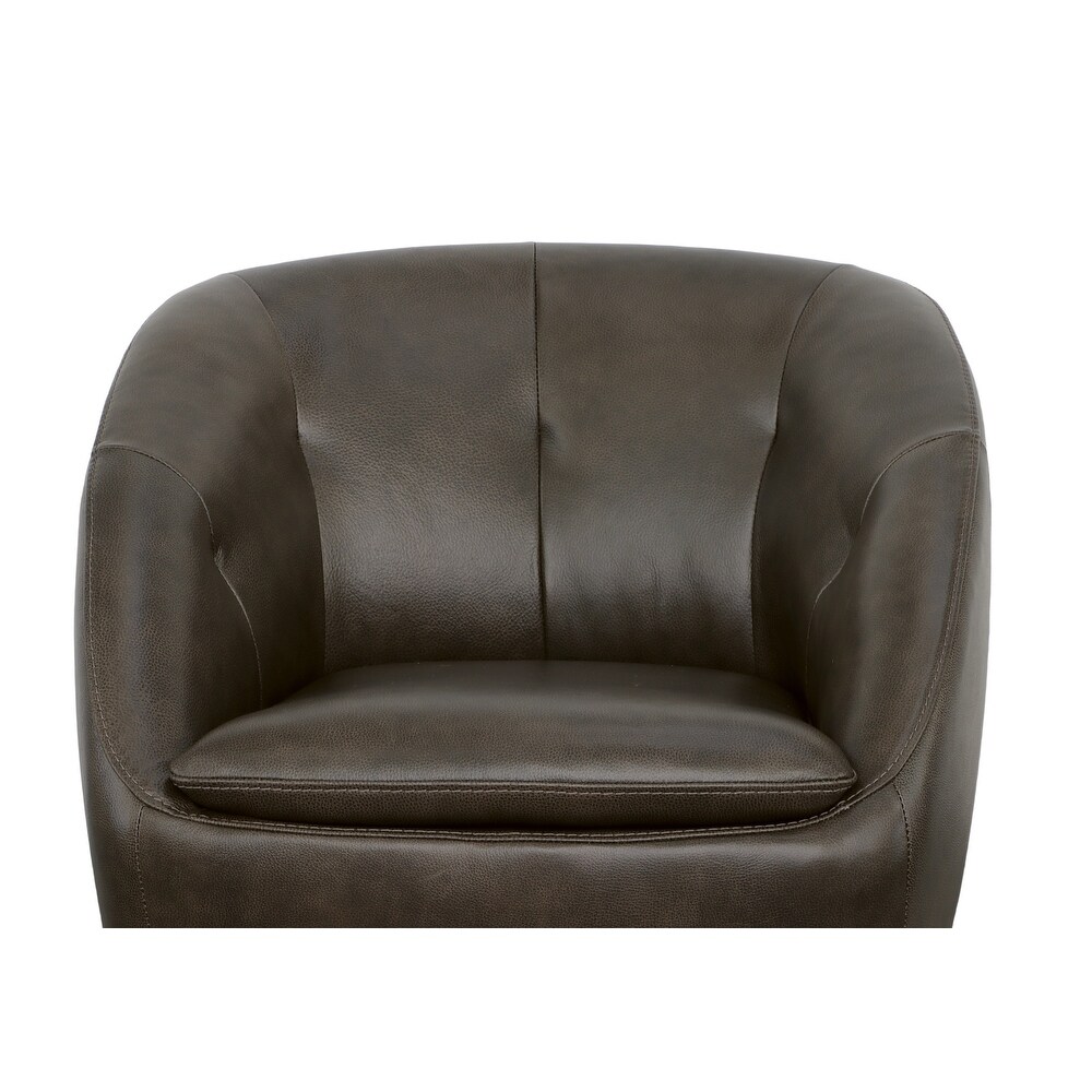 Homestyles Wade Brown Leather Swivel Chair   30\