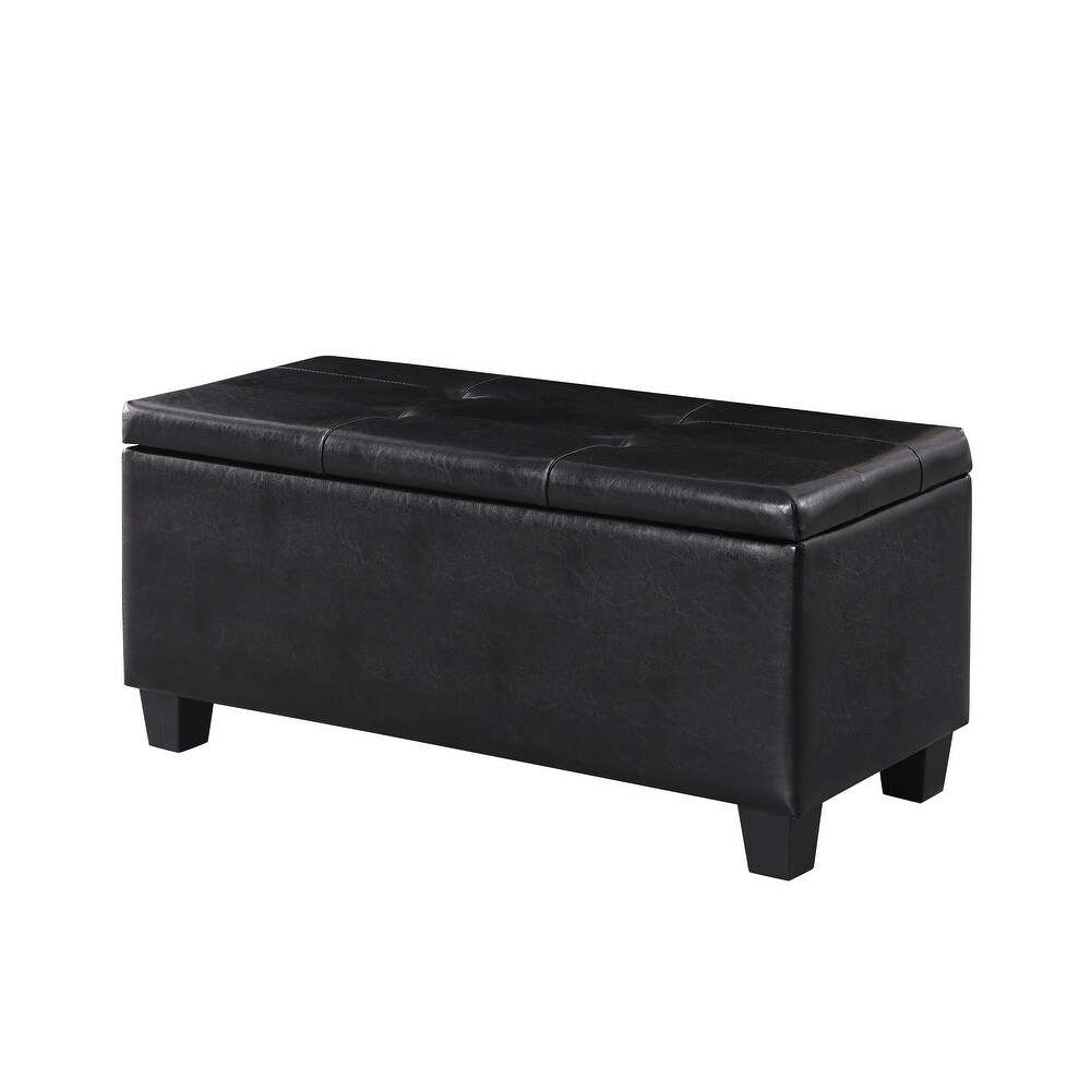 3 Pcs Large Storage Ottoman Bench Set  Combination Ottoman  Tufted Ottoman Linen Bench for Living Room  Hallway  Bedroom