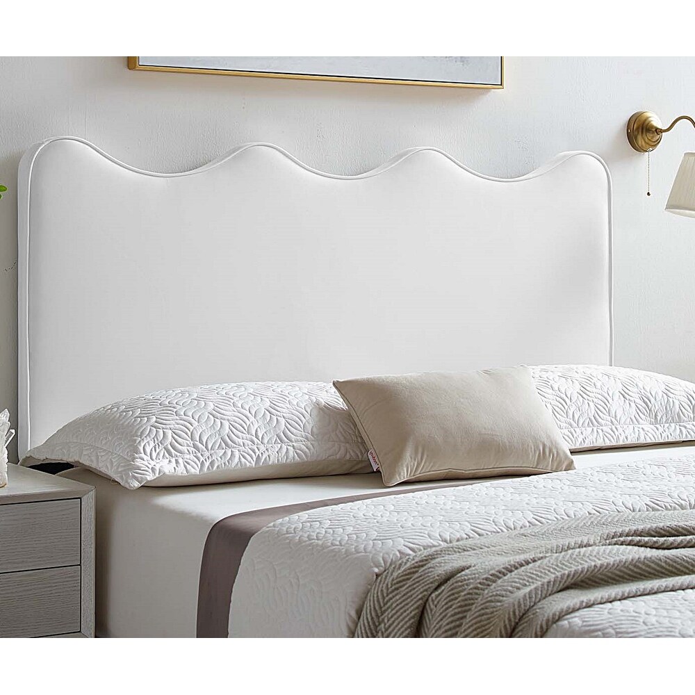 Monrovia White Velvet Upholstered King/California King Size Headboard