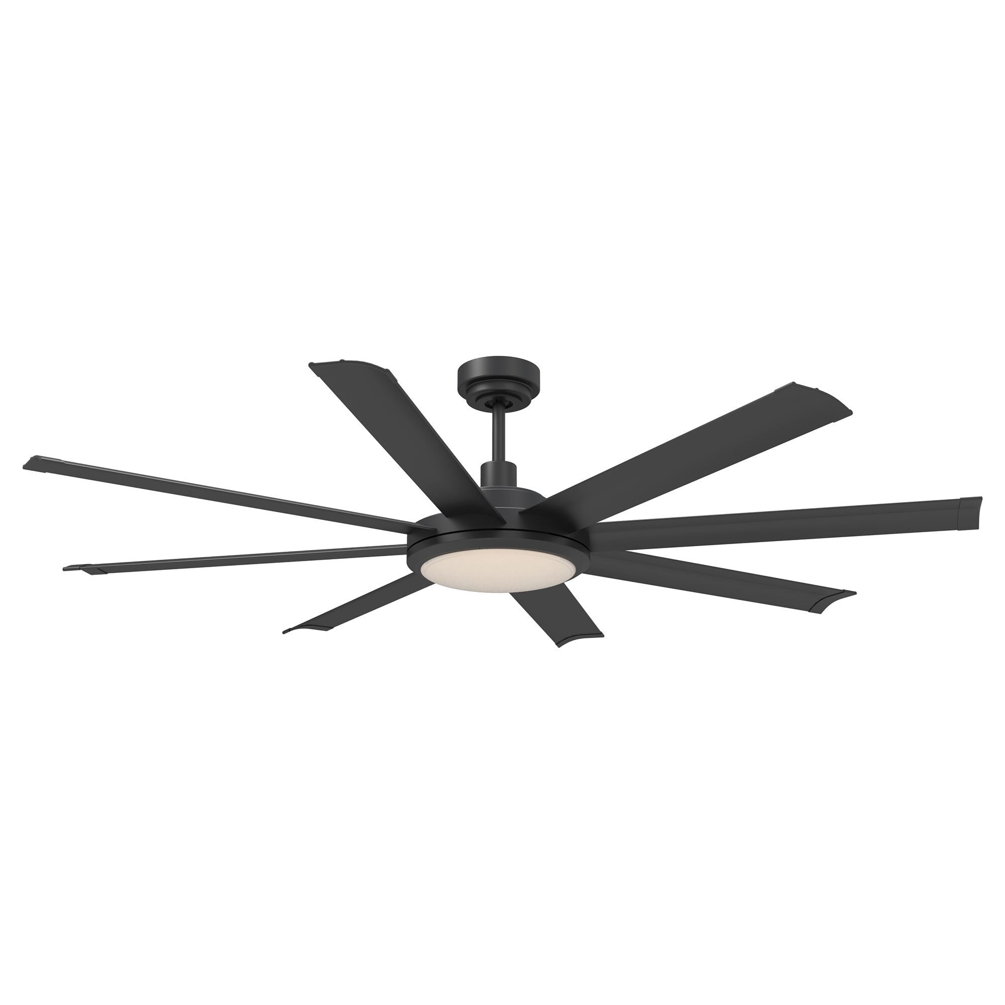 60-in Industrial 8-Blades Matte Black Reversible Ceiling Fan with Light and Remote Control - 60 Inches