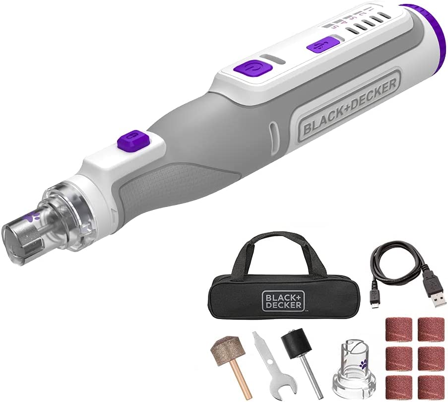 8V MAX* Cordless Rechargeable Pet Nail Trimmer And Rotary Tool Gray