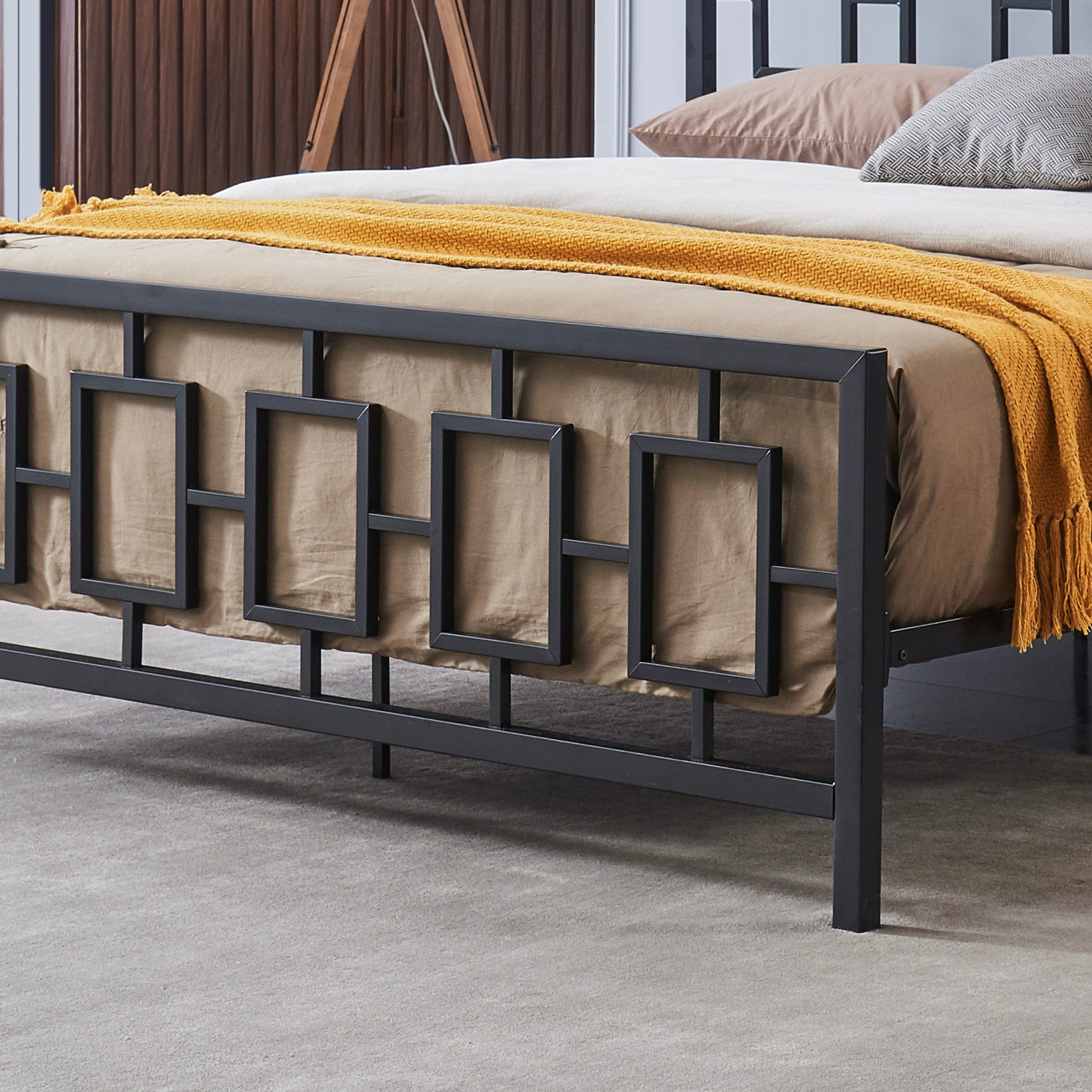 Dawn Modern Iron King Bed Frame