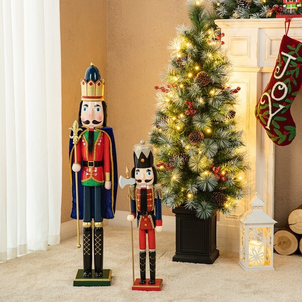 Glitzhome 24H Wooden Christmas King or Soldier Nutcracker Porch Decor