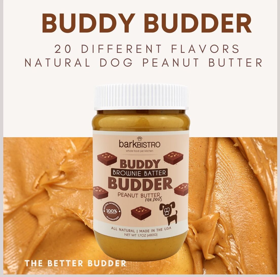 Bark Bistro Company Brownie Batter Buddy Budder Dog Treat， 17-oz jar