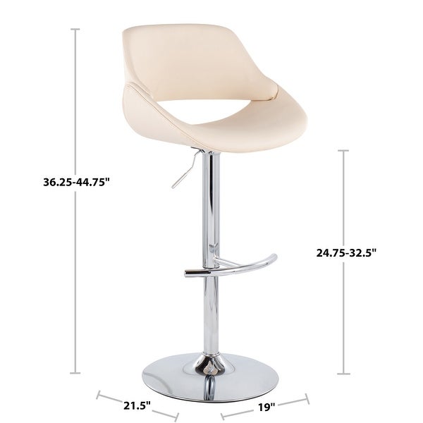 Silver Orchid Svellingen Adjustable Bar Stool with Rounded T Footrest - Set of 2