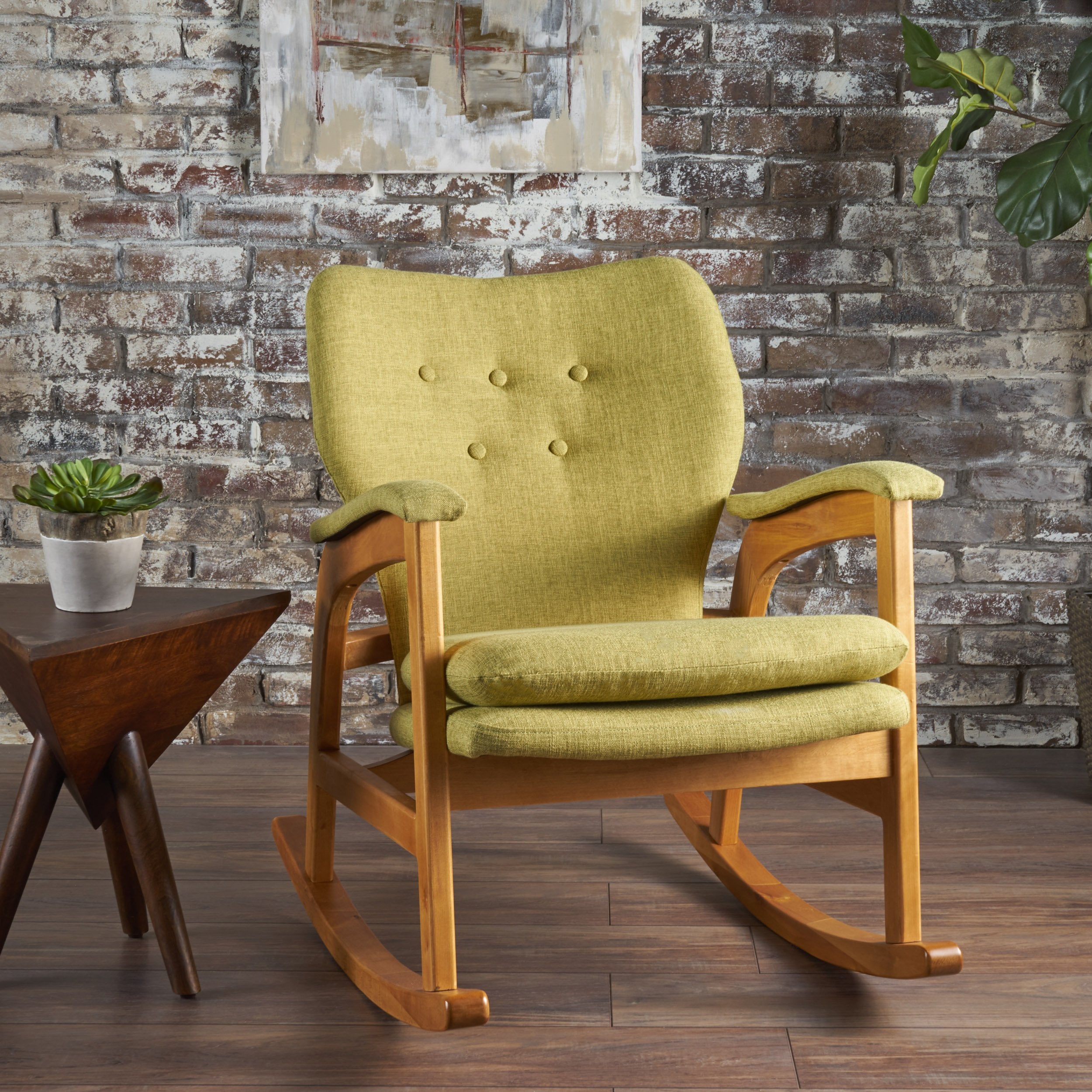 Whitman Mid Century Fabric Rocking Chair