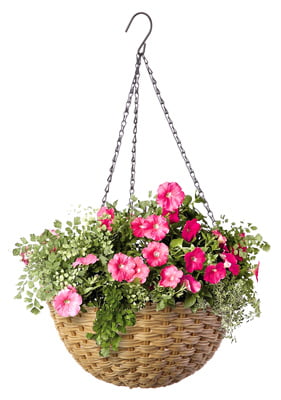 Resin Wicker Hanging Basket, 14-In.