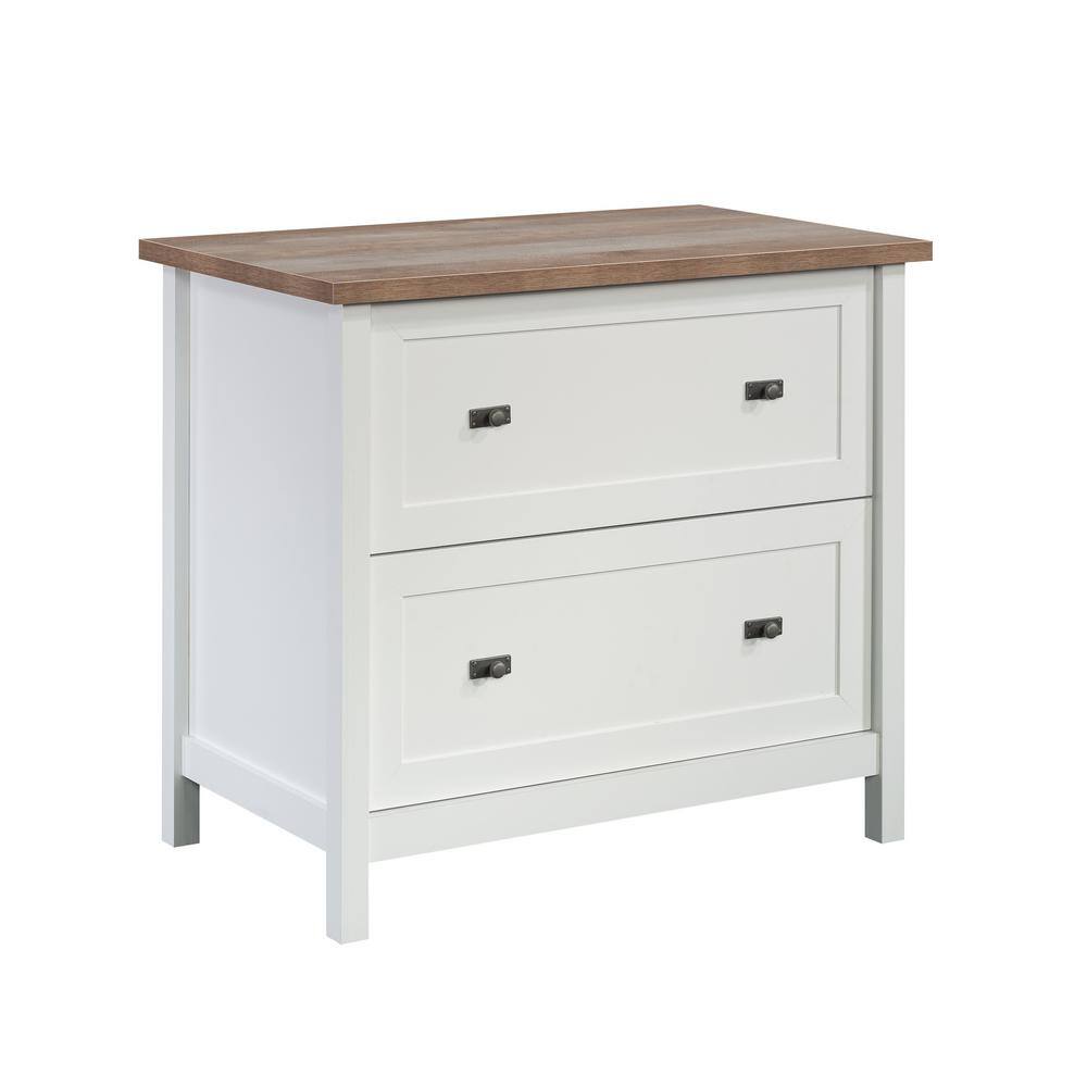 SAUDER Cottage Road 2-Drawer White 29 in. H x 33 in. W x 20 in. D Engineered Wood Lateral File Cabinet 430233