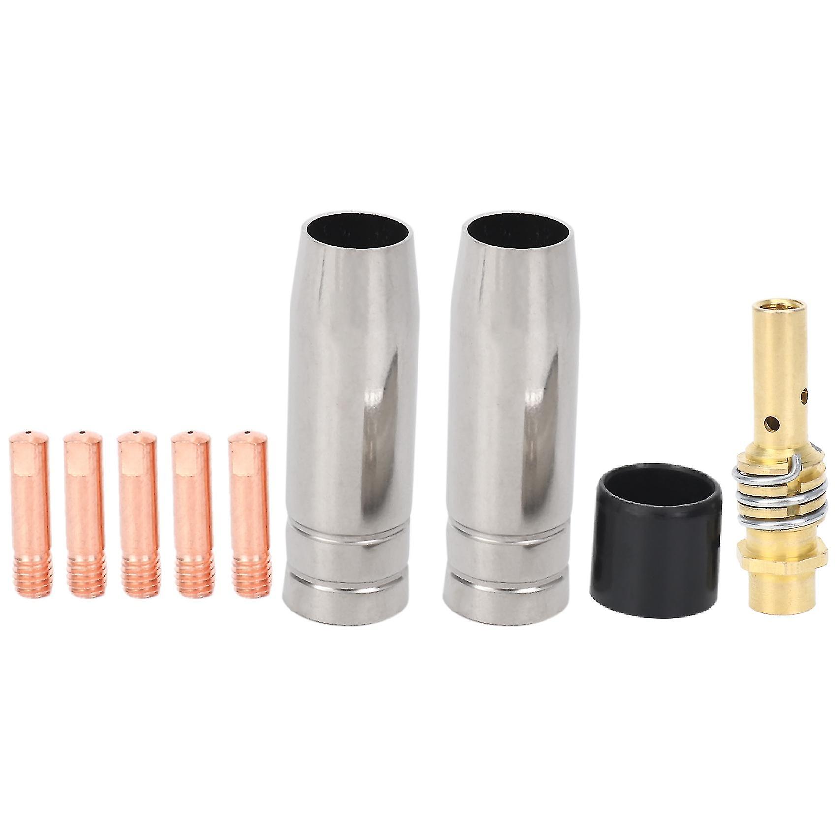 9pcs/set 15ak Mig/mag Welding Nozzle Contact Tips 0.8x25mm M6 Gas Connector Holder Set Ad068+