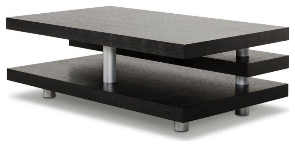 Andrej Modern Multi Tier Black Oak Coffee Table   Contemporary   Coffee Tables   by Rustic Home Furniture Deco  Houzz