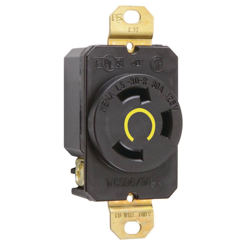 Legrand Pass  Seymour Turnlok 30 Amp 125-Volt NEMA L5-30R Locking Receptacle L530RCCV3