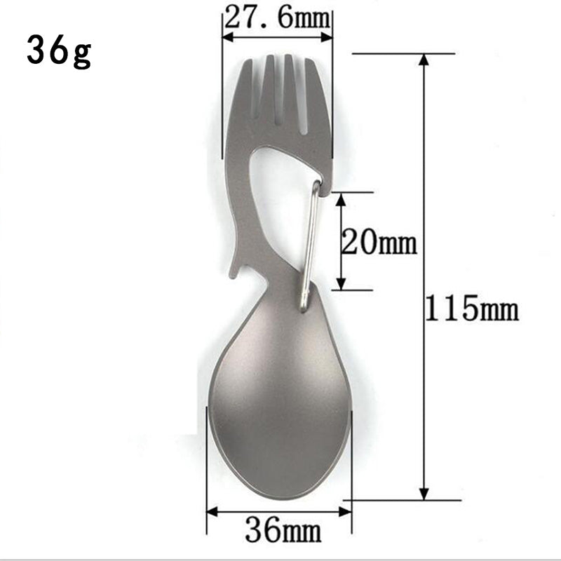 2PCS Outdoor Camping Picnic Stainless Steel Fork Spoon Tableware Ultralight Useful