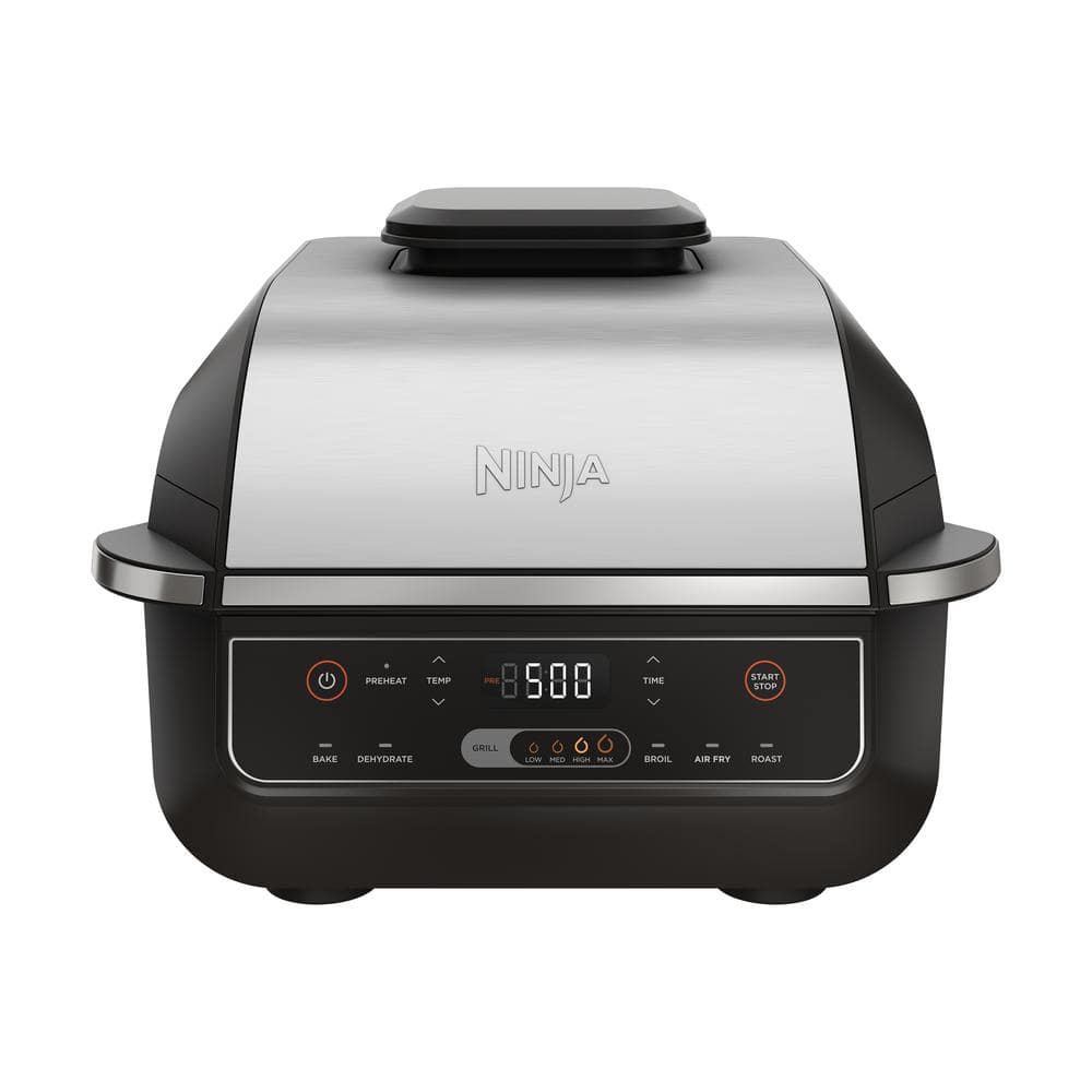 Ninja Foodi 6-in-1 Indoor Grill & 4 qt. Black Air Fryer with Roast, Bake, Broil, Dehydrate, 2nd Generation EG201