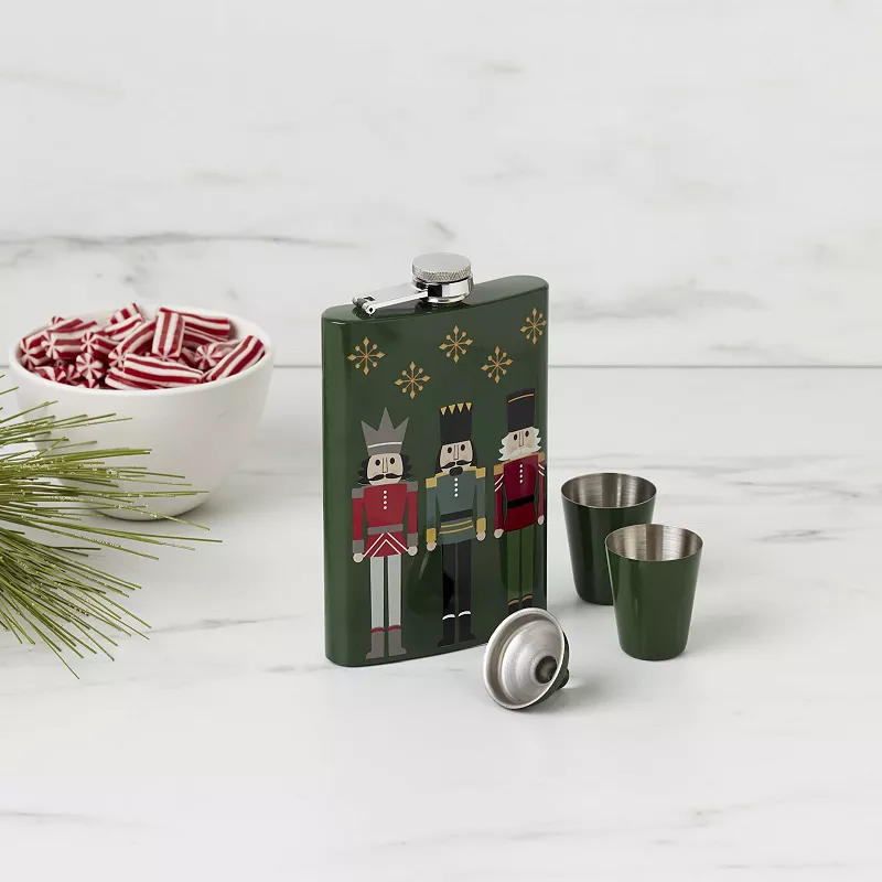 Cambridge 4-pc. Nutcracker Flask and Shot Glasses Set